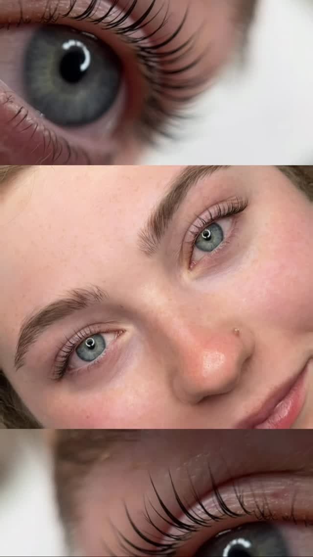 Lash lift og brow lift, før og efter