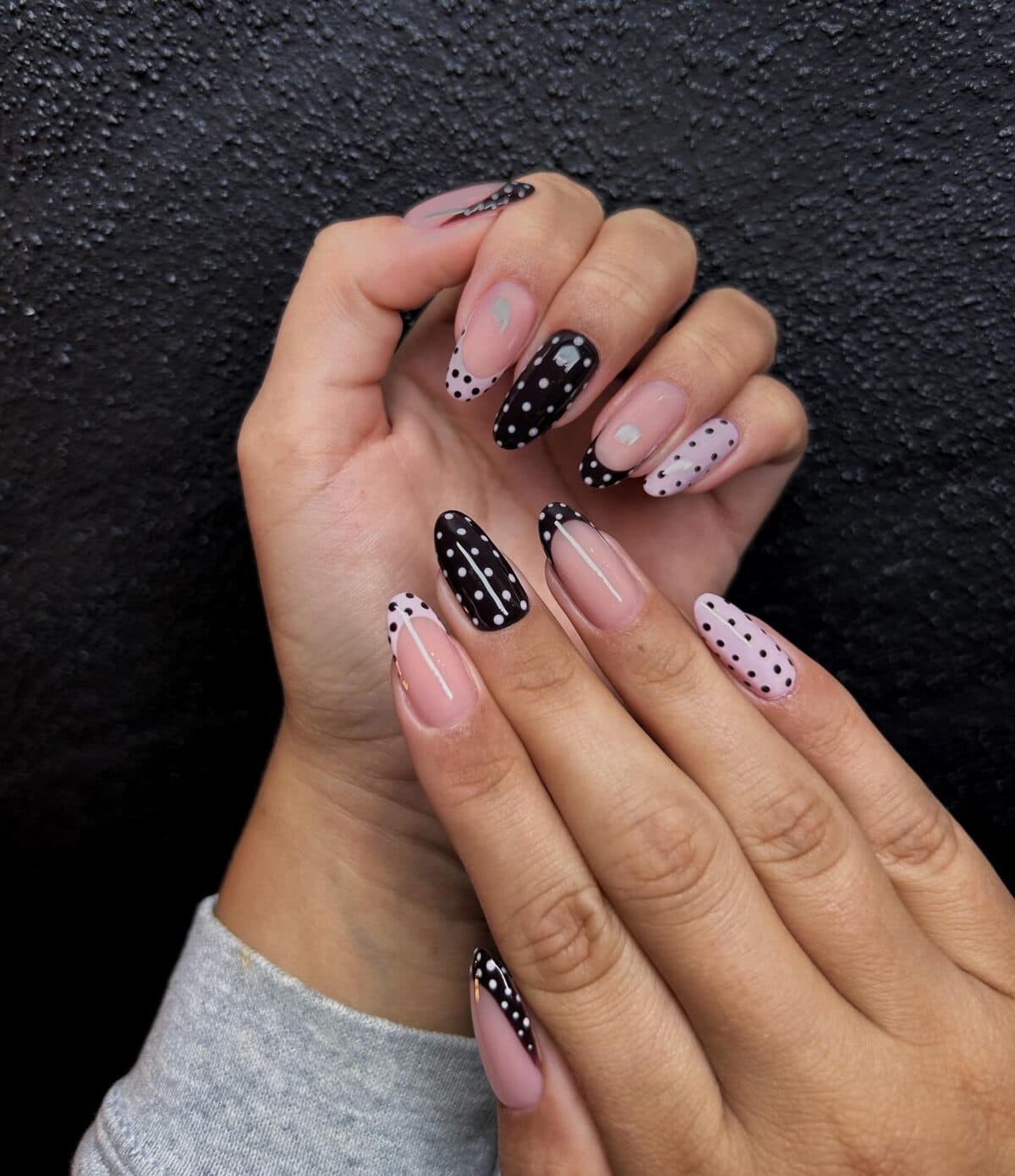 Polka dot nail art